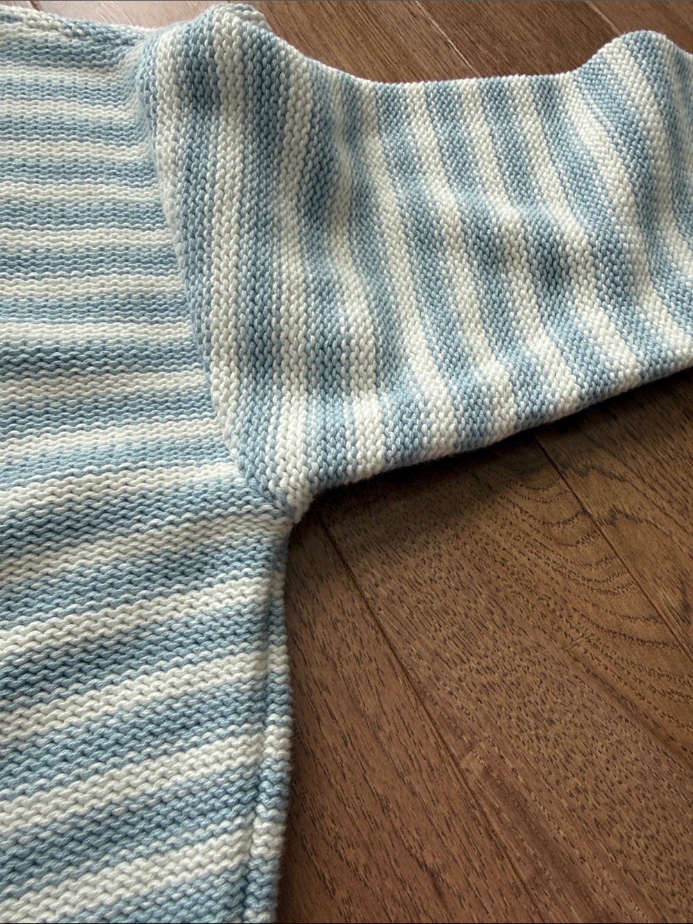 Gap 100% cotton roll neck baby blue white striped sweater M 90s style - Picture 6 of 10